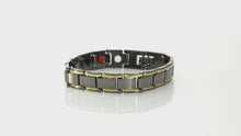Load and play video in Gallery viewer, Men&#39;s Magnetic By Design Bracelet in Dark Silvertone (8.00 In)
