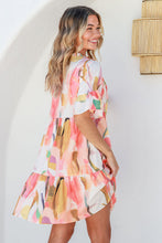 Load image into Gallery viewer, Tie Neck Flounce Sleeve Mini Dress
