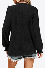 Load image into Gallery viewer, Eyelet V-Neck Flounce Sleeve Blouse

