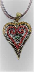 Retro Multi Colored Crystal Necklace