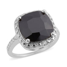 Load image into Gallery viewer, Black Quartz Sterling Silver Ring Size 6 - WHIMSICALIA
