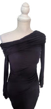 Load image into Gallery viewer, Sexy off Shoulder Body Con Ruched Dress Size Medium
