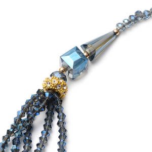 Blue Diamond and White Austrian Crystal Beaded Layered Necklace - WHIMSICALIA