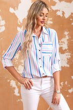 Load image into Gallery viewer, Striped Long Sleeve Collared Shirt
