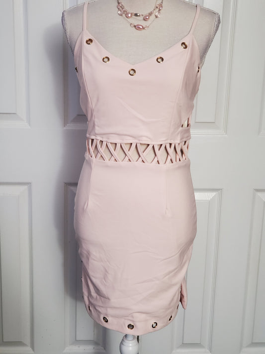 Pink Bodycon Dress with Cutout Size Medium