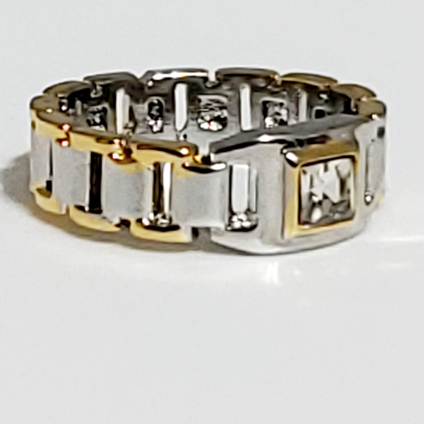 Chain Link Ring with Square Diamond Unisex - WHIMSICALIA