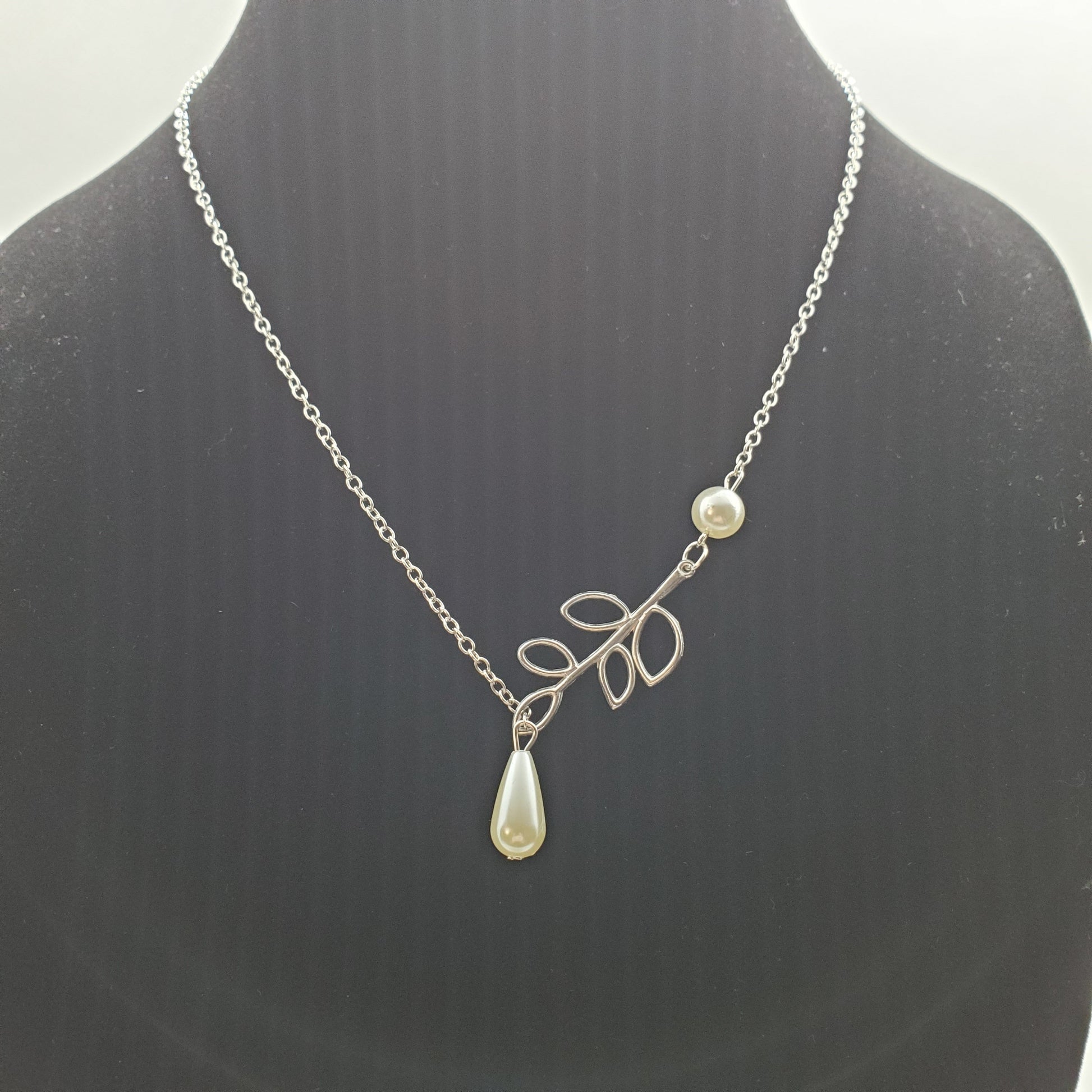 Double Pearl Drop Necklace