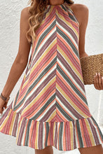 Load image into Gallery viewer, Striped Round Neck Sleeveless Mini Dress
