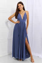 Load image into Gallery viewer, OneTheLand Captivating Muse Open Crossback Maxi Dress
