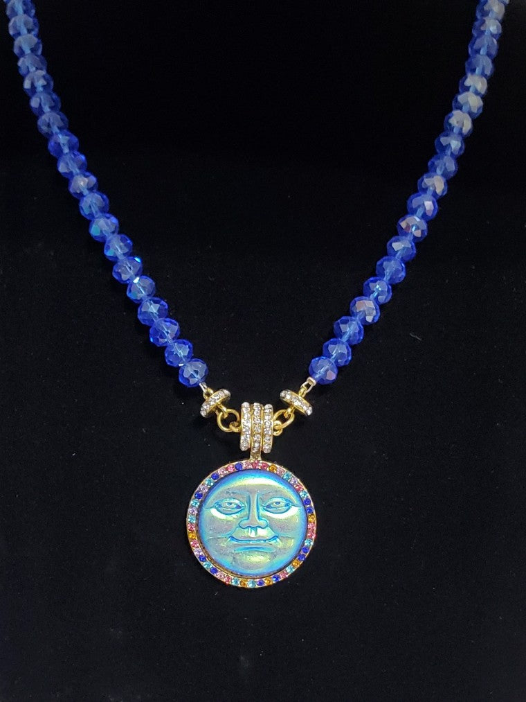 Luminous Bali Sun Cameo Pendant Necklace