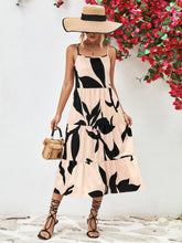 Load image into Gallery viewer, Printed Spaghetti Strap Tiered Midi Dress
