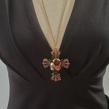 Load image into Gallery viewer, Retro Skull, Flower and Cross Necklace
