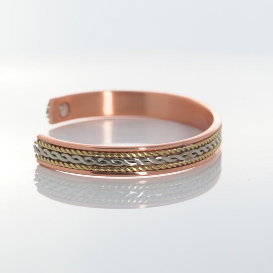 Magnetic by Design Multi Rope Cuff Bracelet in Multitone 7.50 Inch