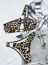 Load image into Gallery viewer, Leopard One-Shoulder Bikini Set
