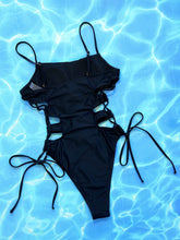 Load image into Gallery viewer, Cutout Lace-Up Spaghetti Strap One-Piece Swimsuit
