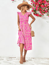 Load image into Gallery viewer, Floral V-Neck Cap Sleeve Dress
