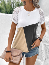 Load image into Gallery viewer, Color Block Raglan Sleeve Round Neck Tee
