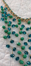 Load image into Gallery viewer, Bohemian Green Glass Bead Drape Necklace
