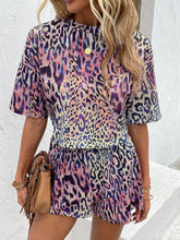 Load image into Gallery viewer, Printed Round Neck Dropped Shoulder Half Sleeve Top and Shorts Set
