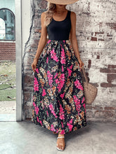 Load image into Gallery viewer, Floral Scoop Neck Sleeveless Maxi Dress
