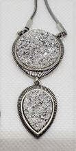 Load image into Gallery viewer, Double Drop Platinum Drusy Necklace
