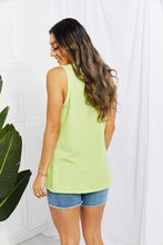 Load image into Gallery viewer, Blumin Apparel Chance of Sun Full Size Ribbed V-Neck Tank in Green
