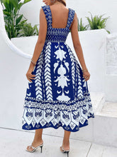 Load image into Gallery viewer, Printed Square Neck Sleeveless Midi Dress
