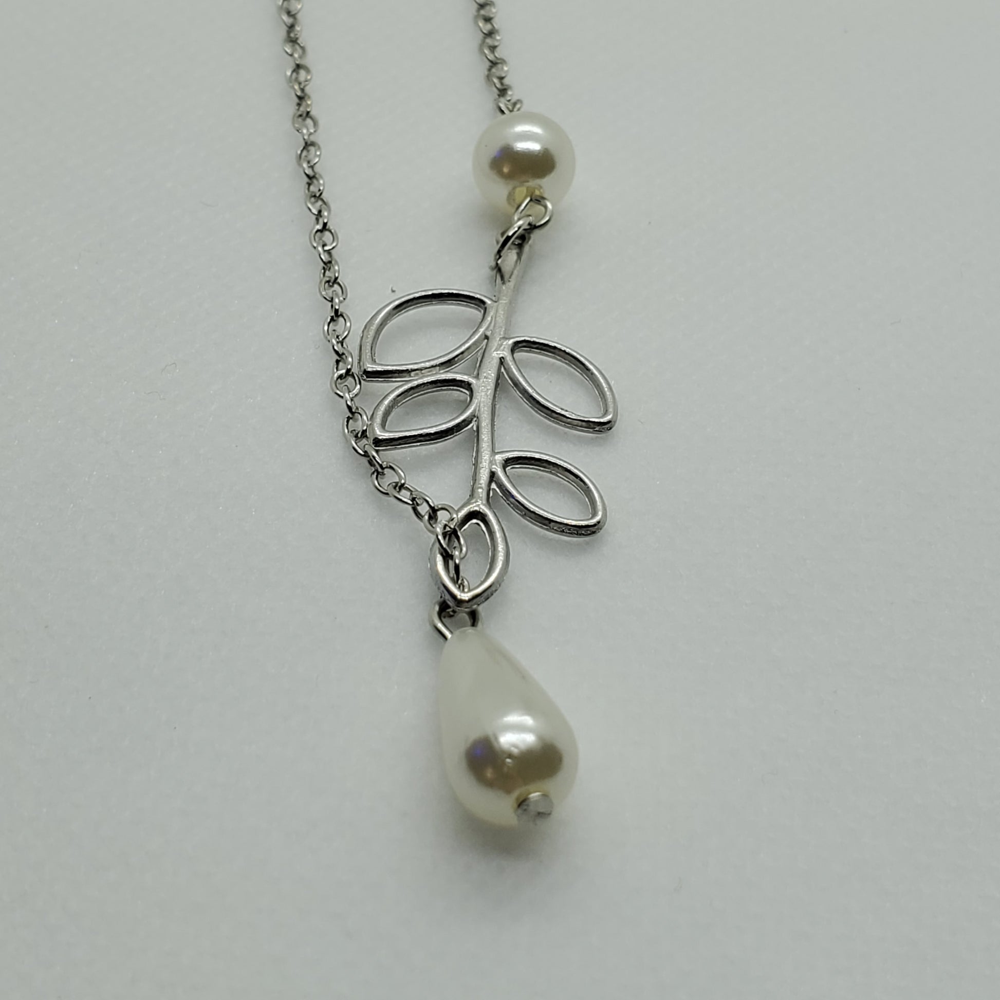 Double Pearl Drop Necklace