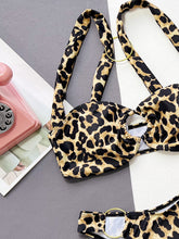 Load image into Gallery viewer, Leopard Ring Detail Bikini Set

