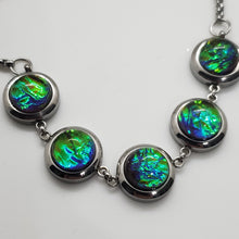 Load image into Gallery viewer, Flash Dark Green Opal Bolo Bracelet - WHIMSICALIA

