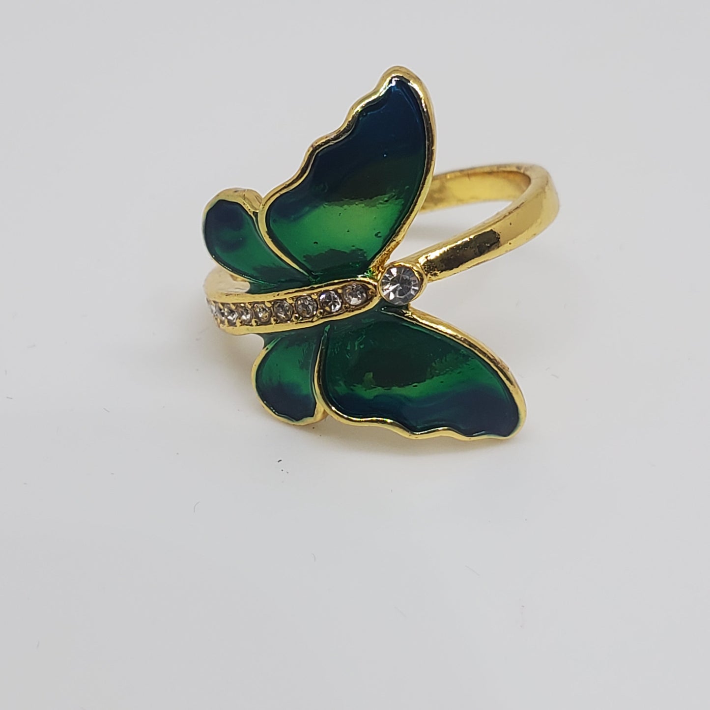 Floating Butterfly Enameled Ring Size 7, 8 - WHIMSICALIA