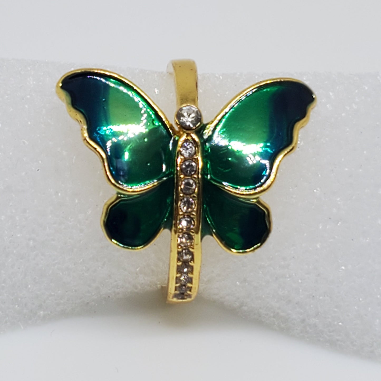 Floating Butterfly Enameled Ring Size 7, 8 - WHIMSICALIA