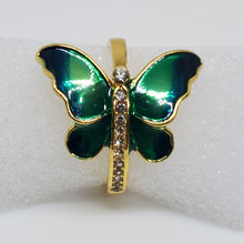 Load image into Gallery viewer, Floating Butterfly Enameled Ring Size 7, 8 - WHIMSICALIA
