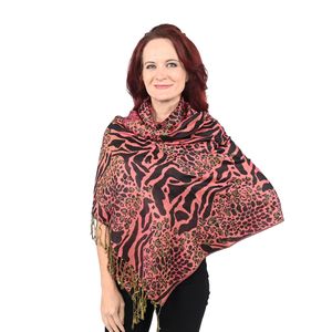 Fuchsia Animal Print Shawl - WHIMSICALIA