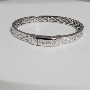 His and Her's Sterling Silver Faith Bracelets - WHIMSICALIA
