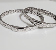 Load image into Gallery viewer, His and Her&#39;s Sterling Silver Faith Bracelets - WHIMSICALIA
