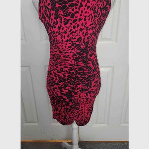 Buttery Soft Raspberry and Black Bodycon Women's Sleeveless Dress Size Small