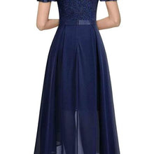 Load image into Gallery viewer, Miusol Women&#39;s Retro Floral Lace Bow-Neck Design Party High-Low Dress

