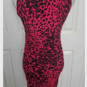 Buttery Soft Raspberry and Black Bodycon Women's Sleeveless Dress Size Small