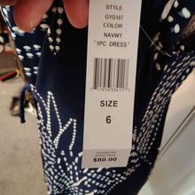Load image into Gallery viewer, Sleeveless Textured Navy and White  Womens Dress Size 6 NWT

