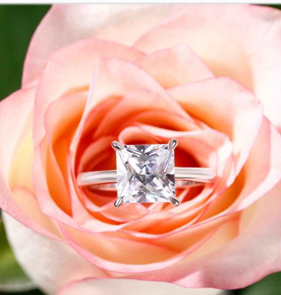 Moissanite Diamond Engagement Wedding Ring - WHIMSICALIA
