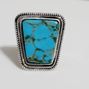 Mojave Turquoise Statement Ring in Sterling Silver - WHIMSICALIA
