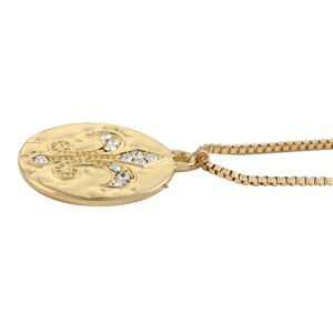 Gold and Crystal Fleur-De-Lis Necklace
