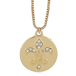 Gold and Crystal Fleur-De-Lis Necklace
