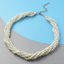 Load image into Gallery viewer, Braided Pearl Strand Necklace
