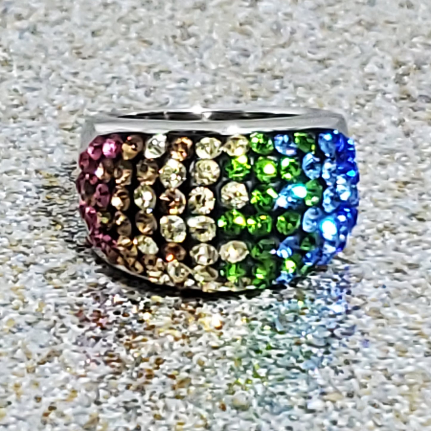 Rainbow Crystal Ring Size 6 - WHIMSICALIA