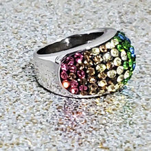 Load image into Gallery viewer, Rainbow Crystal Ring Size 6 - WHIMSICALIA
