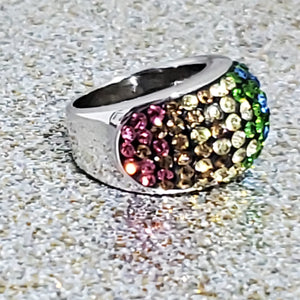 Rainbow Crystal Ring Size 6 - WHIMSICALIA