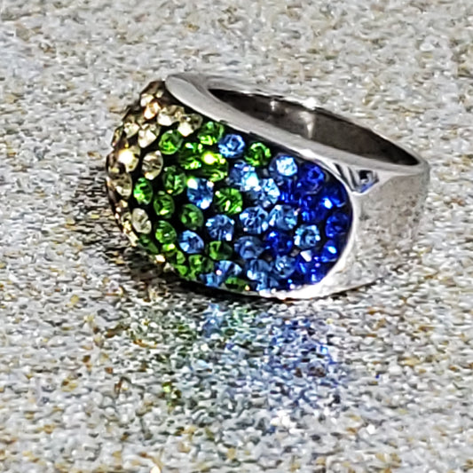 Rainbow Crystal Ring Size 6 - WHIMSICALIA