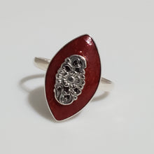 Load image into Gallery viewer, Red Sponge Coral Ring in Sterling Silver Size 9 - WHIMSICALIA
